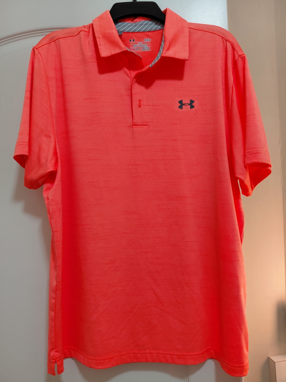 LG Men’s Polo Shirt in Bright Coral Size L